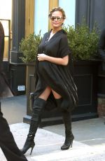 Pregnant CHRISSY TEIGEN Out and About in New York 03/02/2016