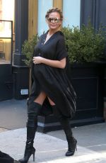 Pregnant CHRISSY TEIGEN Out and About in New York 03/02/2016