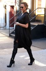Pregnant CHRISSY TEIGEN Out and About in New York 03/02/2016