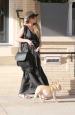 Pregnant CHRISSY TEIGEN Walks Her Dog Out in Beverly Hills 03/14/2016