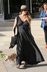 Pregnant CHRISSY TEIGEN Walks Her Dog Out in Beverly Hills 03/14/2016