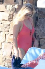 REESE WITHERSPOON in Red Swimsuit in Cabo San Lucas 03/01/2016