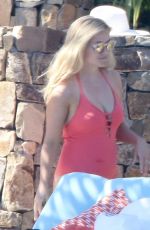 REESE WITHERSPOON in Red Swimsuit in Cabo San Lucas 03/01/2016