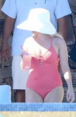 REESE WITHERSPOON in Red Swimsuit in Cabo San Lucas 03/01/2016