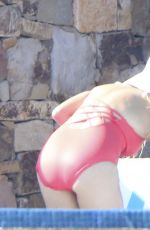 REESE WITHERSPOON in Red Swimsuit in Cabo San Lucas 03/01/2016