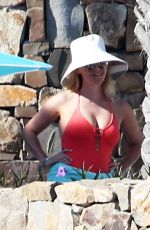 REESE WITHERSPOON in Red Swimsuit in Cabo San Lucas 03/01/2016