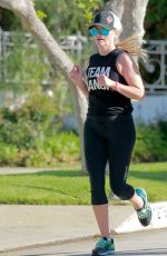 REESE WITHERSPOON Oout Jogging in Los Angeles 03/16/2016