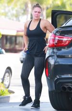 RONDA ROUSEY at a Gym and Gas Station in Los Angeles 03/09/2016