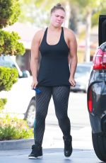 RONDA ROUSEY at a Gym and Gas Station in Los Angeles 03/09/2016