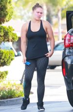 RONDA ROUSEY at a Gym and Gas Station in Los Angeles 03/09/2016