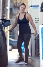 RONDA ROUSEY at a Gym and Gas Station in Los Angeles 03/09/2016