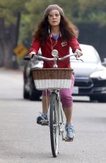 SANDRA OH on a Bike Ride in Los Angeles 03/03/2016