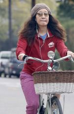 SANDRA OH on a Bike Ride in Los Angeles 03/03/2016