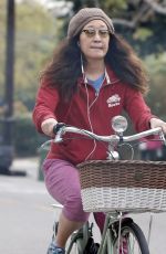 SANDRA OH on a Bike Ride in Los Angeles 03/03/2016