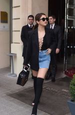 SELENA GOMEZ Out and About in Paris 03/08/2016