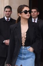 SELENA GOMEZ Out and About in Paris 03/08/2016