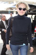 SHARON STONE at LAX Airport in Los Angeles 03/18/2016