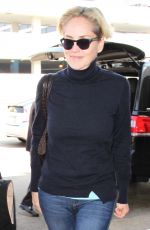 SHARON STONE at LAX Airport in Los Angeles 03/18/2016