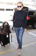 SHARON STONE at LAX Airport in Los Angeles 03/18/2016