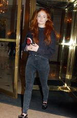 SOPHIE TURNER Leaves Her Hotel in Paris 03/08/2016
