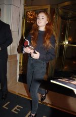 SOPHIE TURNER Leaves Her Hotel in Paris 03/08/2016