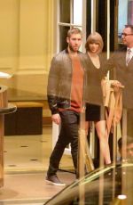 TAYLOR SWIFT and Calvin Harris at The Beverly Wilshire Hotel in Beverly Hills 03/01/2016