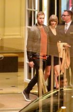 TAYLOR SWIFT and Calvin Harris at The Beverly Wilshire Hotel in Beverly Hills 03/01/2016