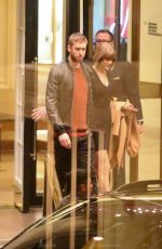 TAYLOR SWIFT and Calvin Harris at The Beverly Wilshire Hotel in Beverly Hills 03/01/2016