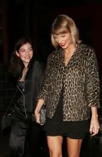 TAYLOR SWIFT and LORDE Leaves Roku Sunset Restaurant in West Hollywood 03/25/2016
