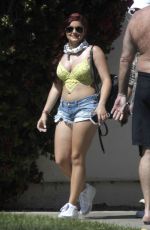 ARIEL WINTER in Bikini Top and Daisy Duke Leaving a Hotel at Coachella 04/23/2016