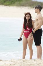 ARIEL WINTER in Red Swimsuit at a Beach in Bahamas  04/06/2016