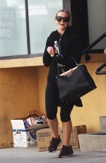 ASHLEE SIMPSON Leaves a Gym in Los Angeles 04/22/2016
