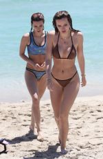 BELLA and DANI THORNE in Bikinis on the Beach in Miami 04/08/2016