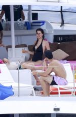 BELLA HADID in Swimsuit at a Boat in St. Barts 04/02/2016