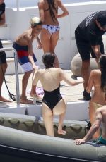BELLA HADID in Swimsuit at a Boat in St. Barts 04/02/2016