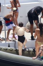 BELLA HADID in Swimsuit at a Boat in St. Barts 04/02/2016