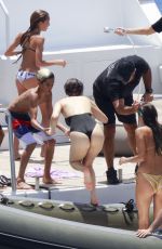 BELLA HADID in Swimsuit at a Boat in St. Barts 04/02/2016
