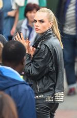 CARA DELEVINGNE on the Set of Rimmel Commercial in London 04/14/2016
