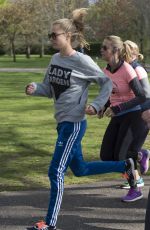 CARA DELEVINGNE Running Lady Garden 5km Race in Battersea Park in London 04/23/2016