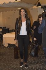 CINDY CRAWFORD at Da Pierluigi Restaurant in Rome 04/26/2016