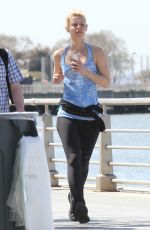 CLAIRE DANES Out Jogging in New York 04/18/2016