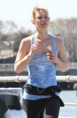 CLAIRE DANES Out Jogging in New York 04/18/2016