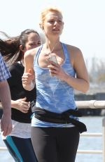 CLAIRE DANES Out Jogging in New York 04/18/2016