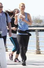 CLAIRE DANES Out Jogging in New York 04/18/2016
