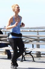 CLAIRE DANES Out Jogging in New York 04/18/2016