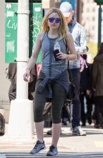 DAKOTA FANNING in Leggings Out in New York 04/20/2016