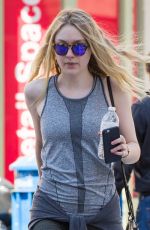 DAKOTA FANNING in Leggings Out in New York 04/20/2016