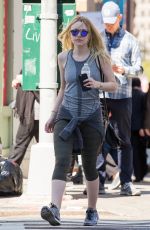 DAKOTA FANNING in Leggings Out in New York 04/20/2016