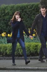 DAKOTA JOHNSON on the Set of ‘Fifty Shades Darker’ in Vancouver 04/04/2016