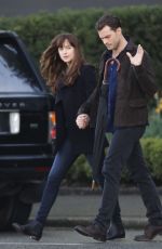 DAKOTA JOHNSON on the Set of ‘Fifty Shades Darker’ in Vancouver 04/04/2016